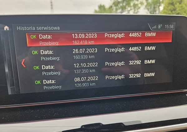 BMW Seria 5 cena 255000 przebieg: 164000, rok produkcji 2018 z Reszel małe 529